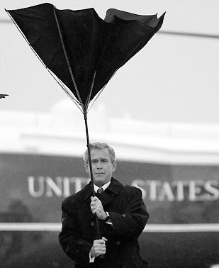 george bush umbrella fail